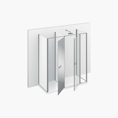 Multi-function shower cubicle - TWIN : T23 - VISMARAVETRO - tempered glass / lacquered glass / with hinged door