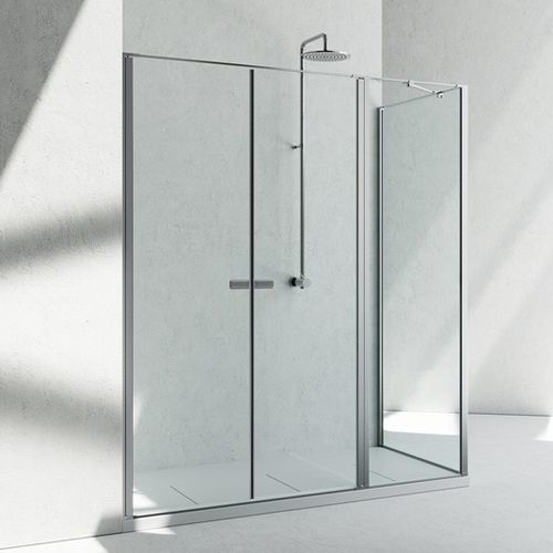 Glass shower cubicle - K3+KG  - VISMARAVETRO - aluminum / with hinged door / fixed
