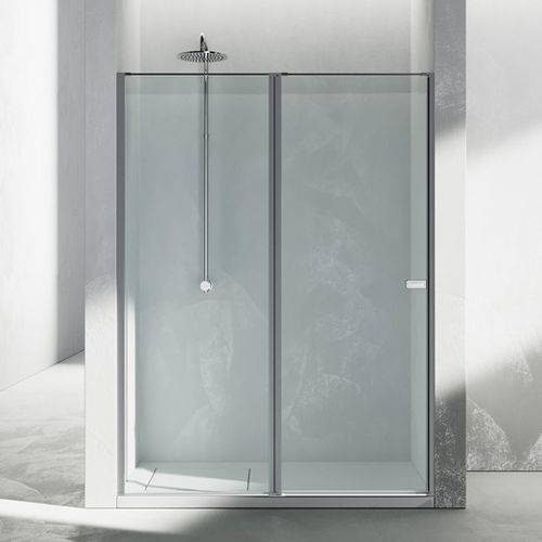 Glass shower cubicle - KZ - VISMARAVETRO - aluminum / with pivot door / fixed