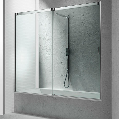 Sliding bath screen - BN  - VISMARAVETRO - left hand / tempered glass / 2 panels
