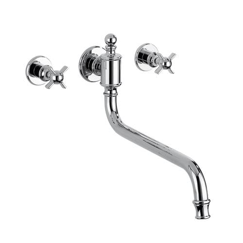 Wall-mounted double-handle mixer tap - H/K1-W0-2A - VOLEVATCH - metal / bathroom / kitchen