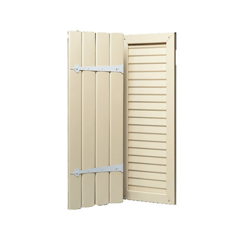 Swing shutter - KAYCAN - jalousie / aluminum / wood look