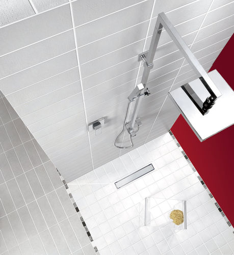 Stainless steel linear shower drain - VENISIO SLIM : 30721025 / 30721028 / 30721031 - WIRQUIN - platinum / ABS / mesh
