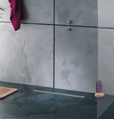Brushed stainless steel linear shower drain - VENISIO - WIRQUIN - mesh