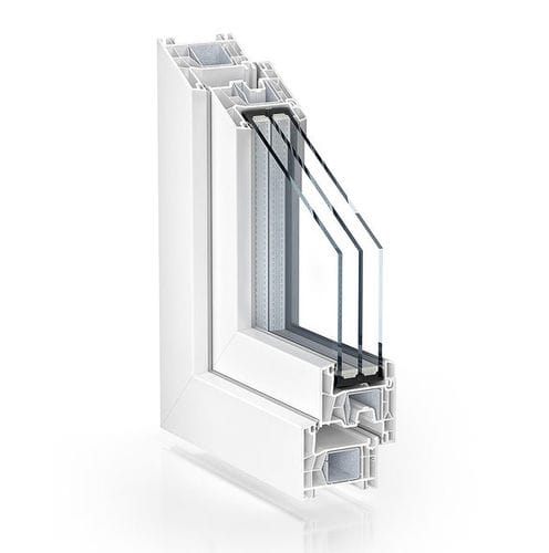 PVC window profile - 76 DOUBLE SEAL STANDARD - KÖMMERLING - acoustic / thermally-insulated / burglar-proof