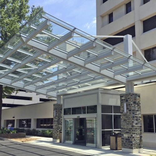 Canopy for commercial buildings - HORIZON M SERIES - VELUX - aluminum / polycarbonate / flat