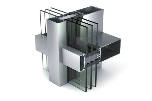 Stick system curtain wall - WICTEC 50 HI - WICONA - aluminum and glass / acoustic / high-resistance