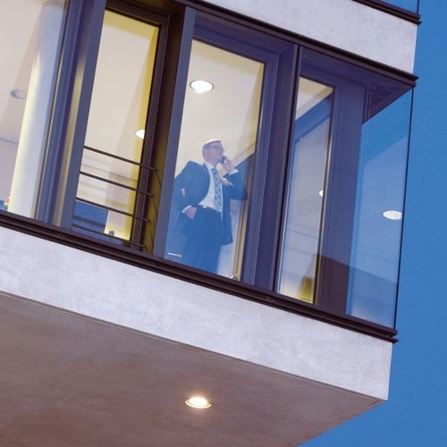 Bulletproof curtain wall - WICTEC 50 - WICONA - stick system / aluminum and glass / acoustic