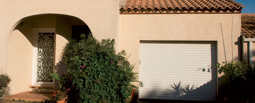 Roll-up garage door - PGE - TRYBA - aluminum / automatic