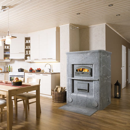 Wood range cooker - LU2800/13  - TULIKIVI - 4 burner / 1 oven / manuel clean