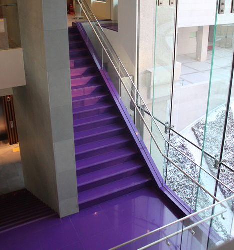 Straight staircase - STONE ITALIANA - concrete step / stone step / contemporary
