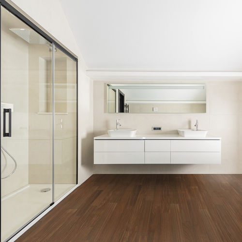 Solid parquet floor - Exotique Noyer Asie Verni - SOBOPLAC - walnut / varnished / glued