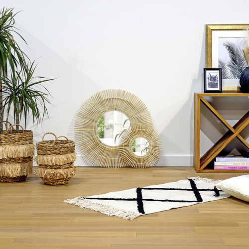 Solid parquet floor - Exotique Pin Merkusii Verni Teinte Chêne Mat - SOBOPLAC - varnished / glued / strip