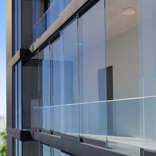 Glass panel balcony SL 23 SOLARLUX glass / aluminum / sliding system