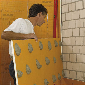 Thermal insulation - KERDI-BOARD - Schluter-Systems - extruded polystyrene / rigid panel / wall