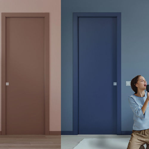 Interior door - ACUSTICA WITH JAMBS - SCRIGNO - wooden / plaster / MDF