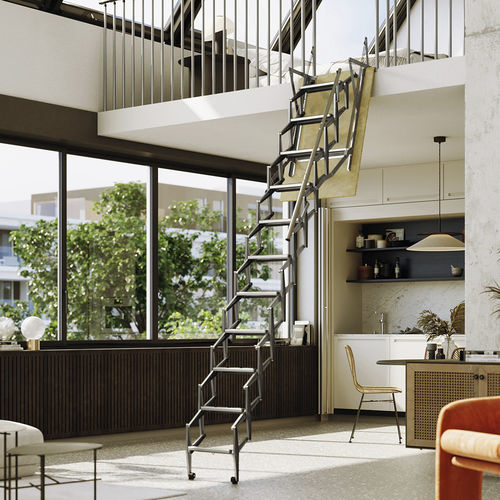 Straight staircase - SIMPLO-LOFT - SCRIGNO - metal step / metal / home