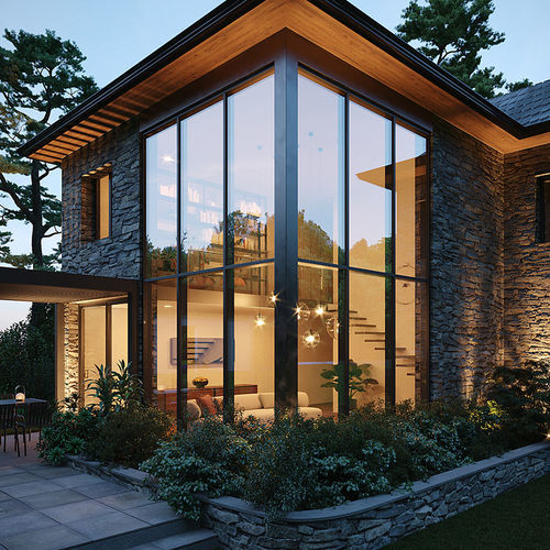 Spandrel curtain wall - W44 - Sepalumic - aluminum and glass / transparent / decorative
