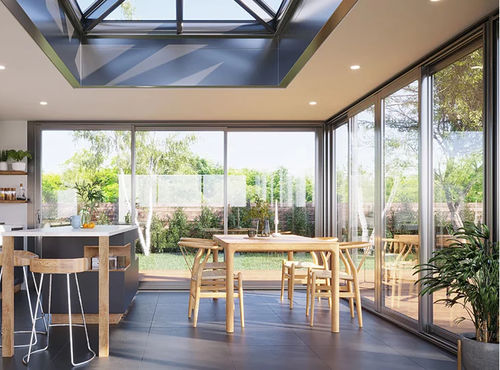 Glass conservatory - Espace²Vie® 7700 - Sepalumic - aluminum / wooden / for office