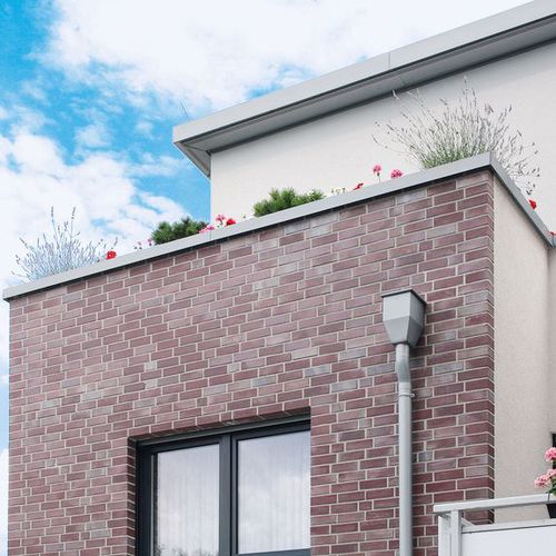 Precast concrete capping RHEINZINK flat roof / wall