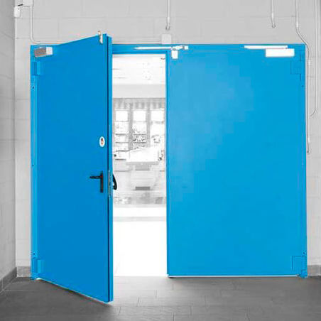 Swing industrial door - EI2 120 - PADILLA - stainless steel / high / for public building