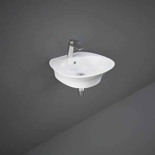 Wall-mounted washbasin - RAK-Sensation - RAK Ceramics - ceramic / oval / 1-hole
