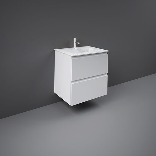 Semi-recessed washbasin - RAK-Precious - RAK Ceramics - ceramic / rectangular / contemporary