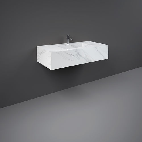 Wall-mounted washbasin - RAK-Precious - RAK Ceramics - ceramic / rectangular / contemporary