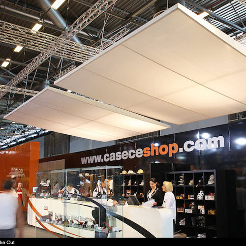 Fabric suspended ceiling - SMOKE OUT® - PROCÉDÉS CHÉNEL INTERNATIONAL - canvas / floating / for office