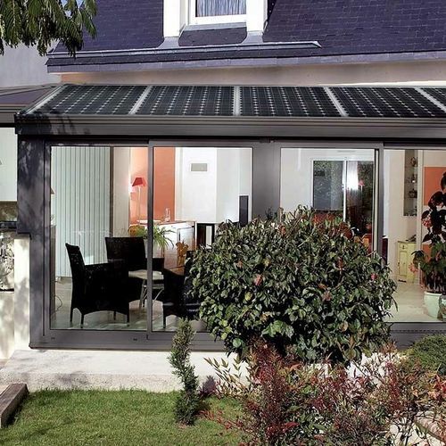 Glass conservatory - WALLIS&ENERGY - PROFILS SYTEMES - aluminum / with integrated photovoltaic panel