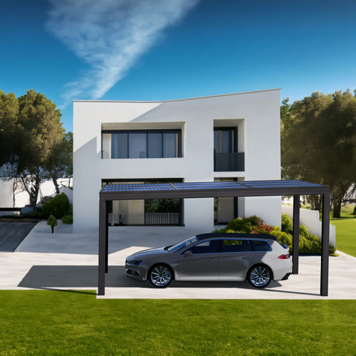 Parking lot carport - WALLIS&PARK® ENERGY  - PROFILS SYTEMES - for shop / supermarket / for public space