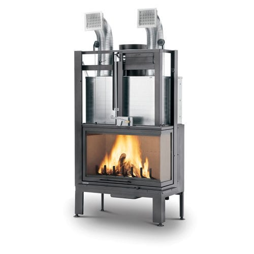 Closed wood hearth - MX 86 F - PALAZZETTI LELIO - corner / double-sided / cast iron
