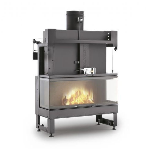 Closed wood hearth - EM16:9 3D - PALAZZETTI LELIO - 3-sided / metal