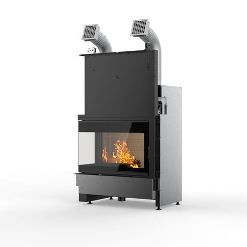 Closed wood hearth - WTX 80L N18 - PALAZZETTI LELIO - corner / double-sided / metal