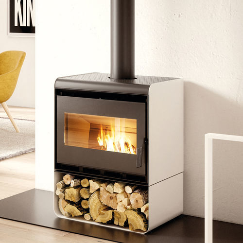 Wood heating stove - ASIA - PALAZZETTI LELIO - free-standing / contemporary / steel
