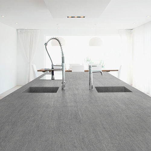Ceramic countertop - UNICERAMICA - OCCITANIE PIERRES - gray / matte / square edge