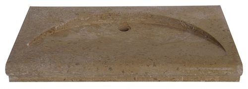 Wall-mounted washbasin - OCCITANIE PIERRES - natural stone / rectangular / without hole