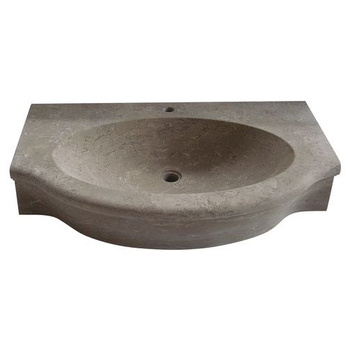 Wall-mounted washbasin - OCCITANIE PIERRES - natural stone / round / 1-hole
