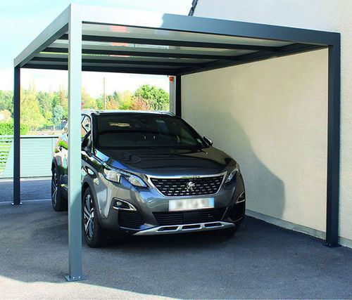 Thermo-lacquered aluminum carport - C150 - ORIAL - polycarbonate