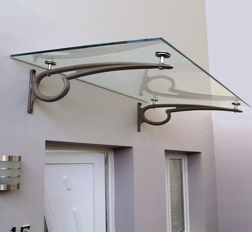 Door canopy - GAYA - ORIAL - aluminum / glass / flat
