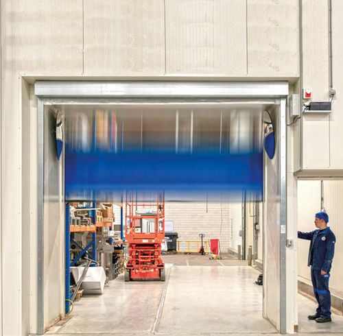 PVC industrial door - SpeedRoller Strong-E - Novoferm - roll-up / metal / automatic