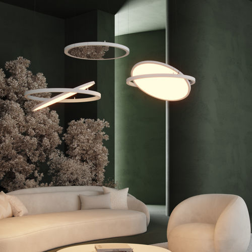 Hanging light fixture - GEOMETRY - Modular Lighting Instruments - LED / circular / rectangular