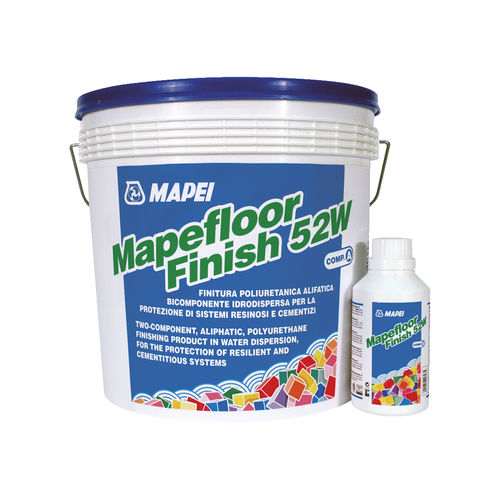 Finishing adhesive mortar - MAPEFLOOR FINISH 52 W - MAPEI - protective / for concrete / polyurethane