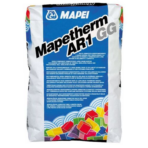 Smoothing mortar - MAPETHERM AR1 GG - MAPEI - leveling / for external thermal insulation / cement