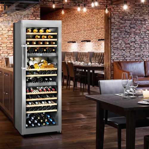 Multi-temperature wine cabinet - WTES 5872 VINIDOR - LIEBHERR - commercial / free-standing / stainless steel