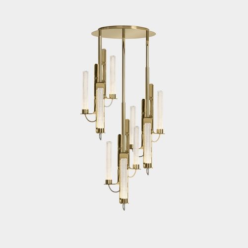 Pendant lamp - DUCALE FLUTE - Oasis Group srl - metal / crystal / contemporary