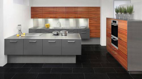 Contemporary kitchen - PICCO - Allmilmö - lacquered wood / wood veneer / island