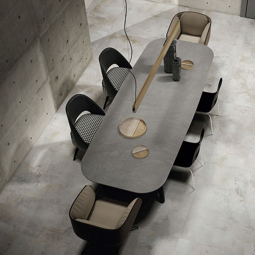 Slate stone slab - EQUINOX - APAVISA PORCELANICO - for interior / polished / gray
