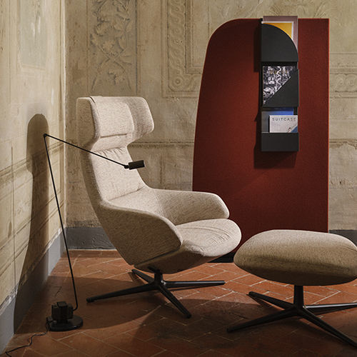 Contemporary armchair - ASTON CLUB  - Arper - fabric / leather / synthetic leather