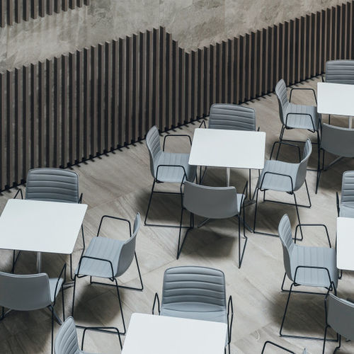 Contemporary chair - CATIFA 53 - Arper - indoor / leather / synthetic leather
